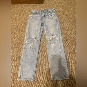 American Eagle Light Blue Distressed Women Jeans